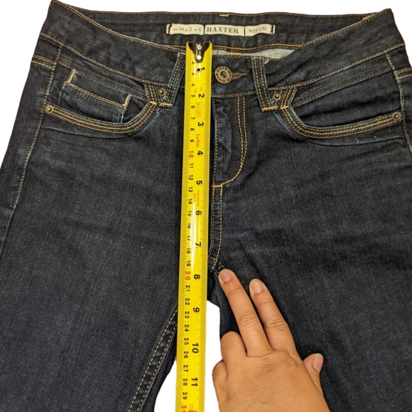 3/$25 TopShop Baxter Moto Straight Leg Dark Wash Jeans size 26x32 - Picture 8 of 15